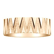 Zig Zag Carved 8mm 14K Yellow Gold Wedding Band