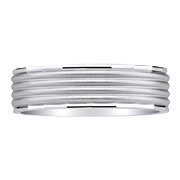 14K White Gold Stack Design Wedding Ring