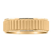 14K Yellow Gold 7mm Designer Wedding Band