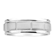 White 14K Gold 7mm Designer Wedding Band