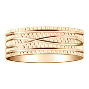 Textured and Carved 8mm 14K Yellow Gold Wedding Band