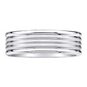 5 Row 14K White Gold Stack Design Wedding Band