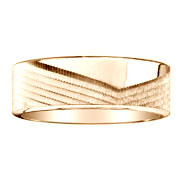 High Polished and Textured 14K Yellow Gold Wedding Band