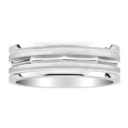 14K White Gold Milgrain Designer Wedding Band