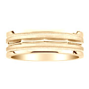 14K Yellow Gold Milgrain Designer Wedding Band