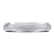 5mm Brush Raised Center 14K White Gold Wedding Band