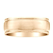 7mm Brush Finish 14K Yellow Gold Wedding Band