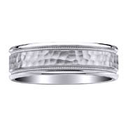 Titanium Hammer Center Milgrain Wedding Band