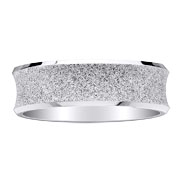 Beveled Edge Concave Satin Finish 14K Wedding Band