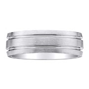 14K White Gold 7mm Designer Wedding Band