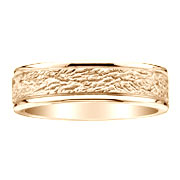Stone Finish 14K Yellow Gold Wedding Band
