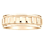 Designer Carved 14K Yellow Gold Wedding Band