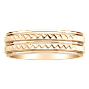 14K Yellow Gold Two Row Textured Wedding Ring