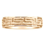 Greek Key Design 14K Yellow Gold Wedding Ring