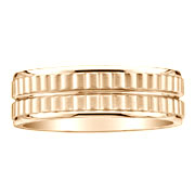 Split Square Design 14K Yellow Gold Wedding Band