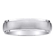 7mm Brush Finish 14K White Gold Wedding Ring
