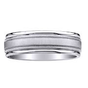 Milgrain and Brush Finish Titanium Wedding Band