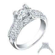 Round Diamond 18K White Gold Engagement Ring (1.50 ctw)
