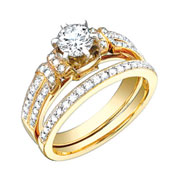 Round Diamond Engagement Ring Set in 18K Yellow Gold (0.95 ctw)