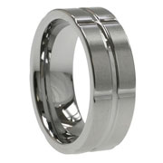 8mm Ridged Tungsten Designer Band