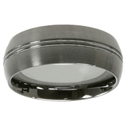 Rounded Matte Tungsten Carbide Wedding Ring