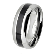 Soft Edge Tungsten Carbide Black Resin Inlay 8mm Ring