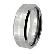Laser Engraved Tungsten Carbide Satin Finish 8mm Ring