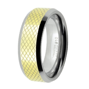 Gold Plated Laser Engraved 8mm Tungsten Carbide Ring
