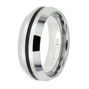 Tungsten Carbide Black Resin Polished Beveled Edge 8mm Ring