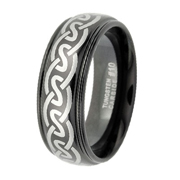 Black Celtic Tungsten Carbide Ring