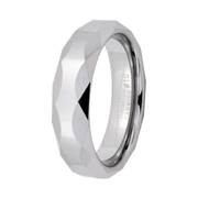6mm Tungsten Carbide Faceted Ring