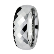 8mm Tungsten Carbide Faceted Dome Ring