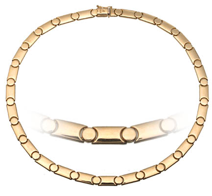 14k gold stampato necklace f1302 14k gold stampato necklace
