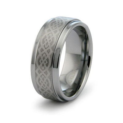 Braid Pattern Laser Engraved Tungsten Wedding Band