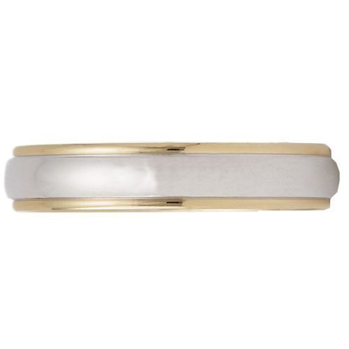 18K Platinum 4mm Two Tone Edge Comfort Fit Band