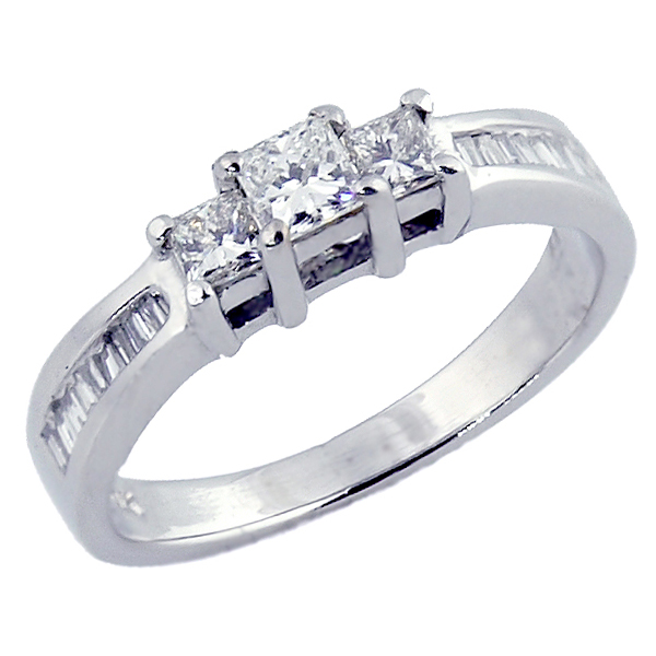 3 Stone Princess Cut Diamond Ring