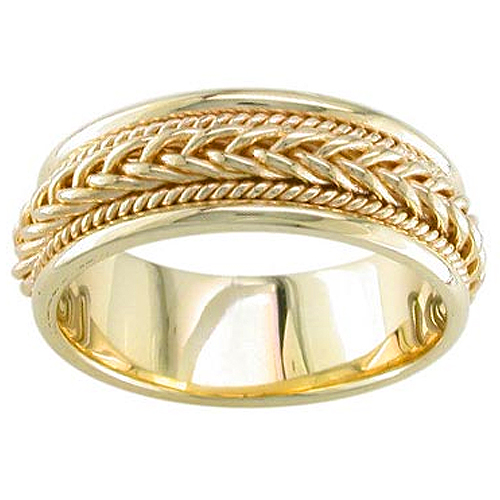 7mm 14k Yellow Gold Braided Handmade Band