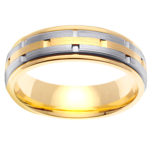 6.5mm 14k Two Tone Designer Handmade Band