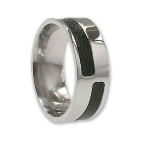 Stainless Steel With Genuine Leather Ring