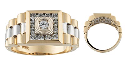 Two-Tone White CZ Ring