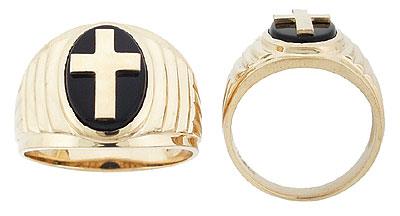 Cross Onyx Ring