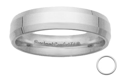 4mm Platinum Designer Comfort Fit Benchmark Band