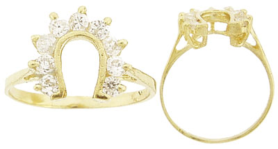 Horseshoe CZ Ring