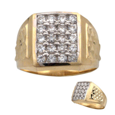14k Cubic Zirconia Pave CZ Ring