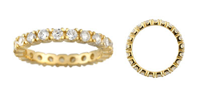 14K Prong Cubic Zirconia Eternity Band