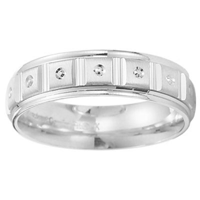 14k White Gold Carved Designer Ring
