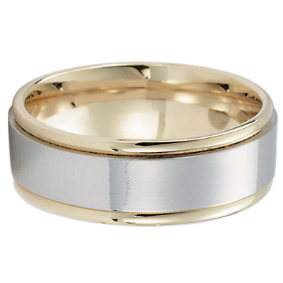 14k Two Tone Gold 8mm Wedding Band