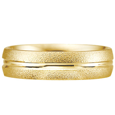 Textured Carved 14kt Yellow Gold Wedding Band