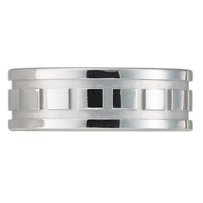 14k White Gold Designer Band