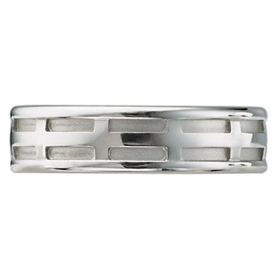 14k White Gold Designer Band